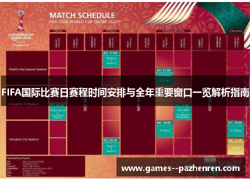 FIFA国际比赛日赛程时间安排与全年重要窗口一览解析指南