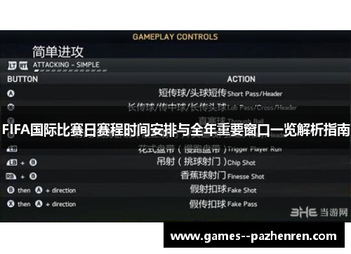 FIFA国际比赛日赛程时间安排与全年重要窗口一览解析指南